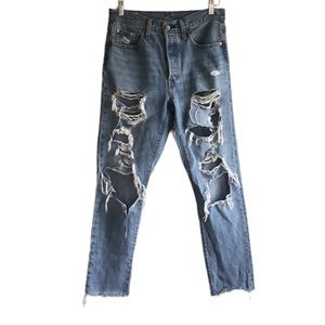 Levi’s Premium Quality 501 Skinny High Rise Distressed Jeans, size 27